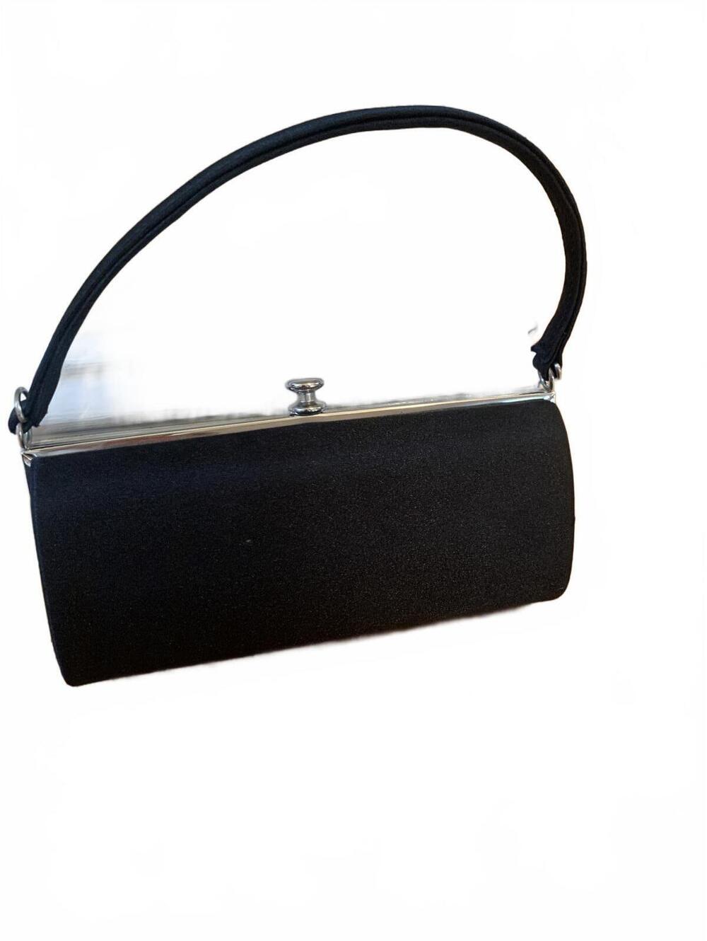 Black Evening Clutch Handbag with Top Handle